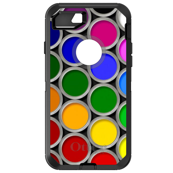 DistinctInk™ OtterBox Defender Series Case for Apple iPhone / Samsung Galaxy / Google Pixel - Rainbow Paint Cans