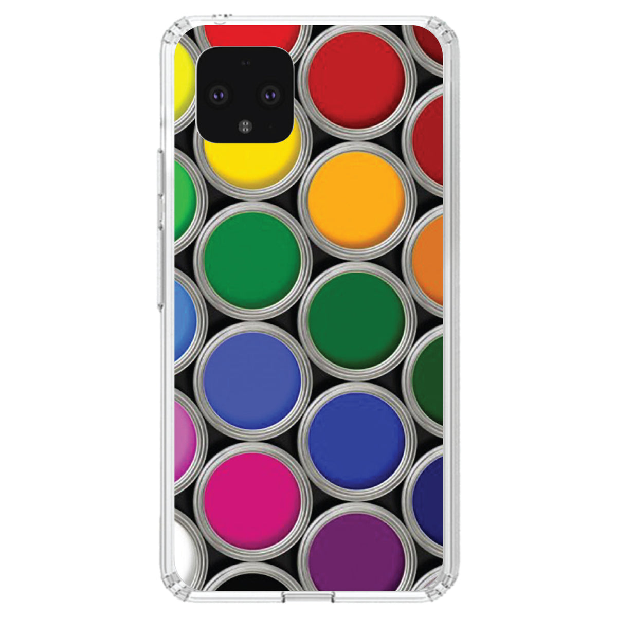 Rainbow Paint Cans Clear Shockproof iPhone Case, view 24