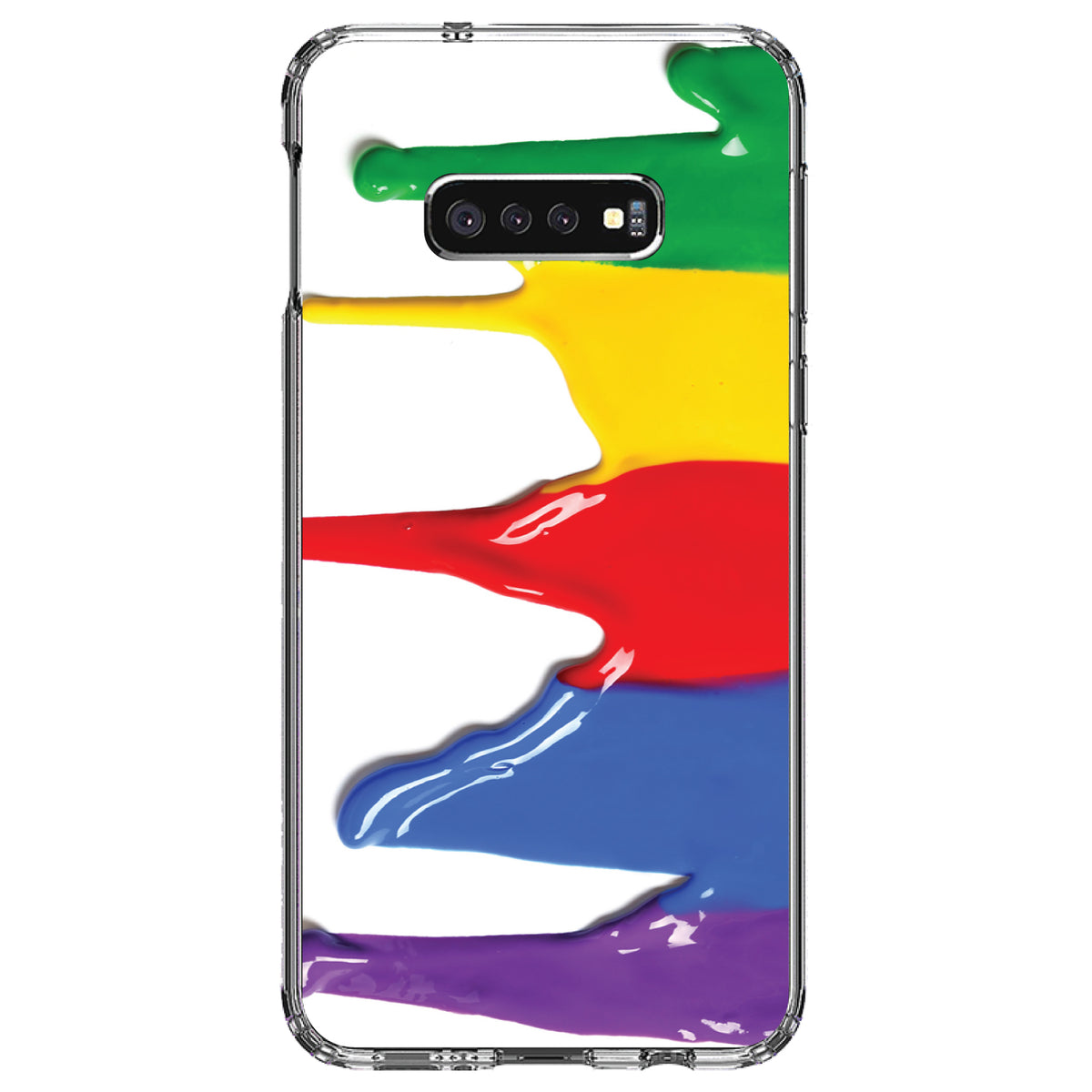 Rainbow Paint Dripping Clear Shockproof iPhone Case, view 18
