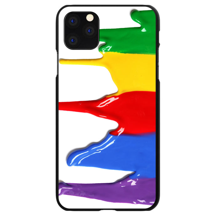 DistinctInk® Hard Plastic Snap-On Case for Apple iPhone or Samsung Galaxy - Rainbow Paint Dripping