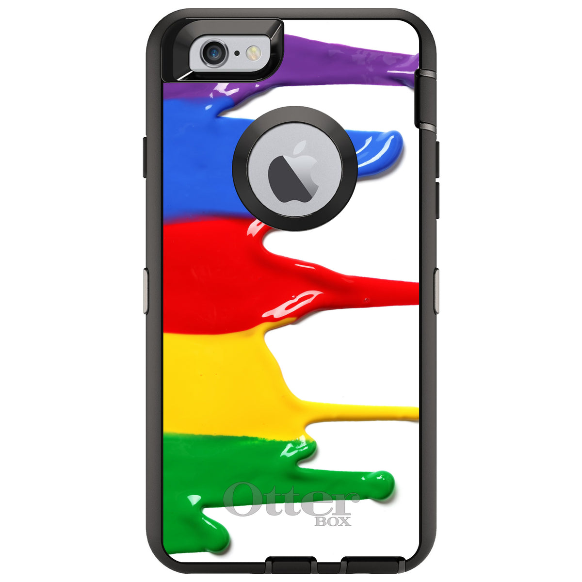 Rainbow Paint Dripping OtterBox Defender Case for iPhone & Galaxy, view 4