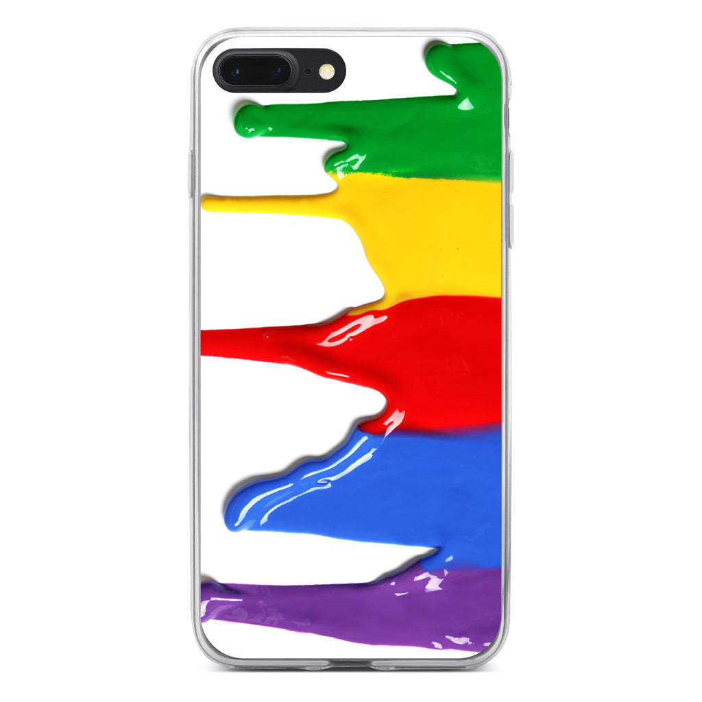 Rainbow Paint Dripping Clear Shockproof iPhone Case, view 6