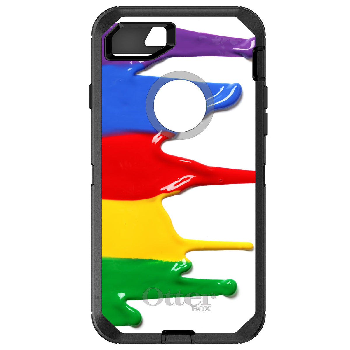 Rainbow Paint Dripping OtterBox Defender Case for iPhone & Galaxy