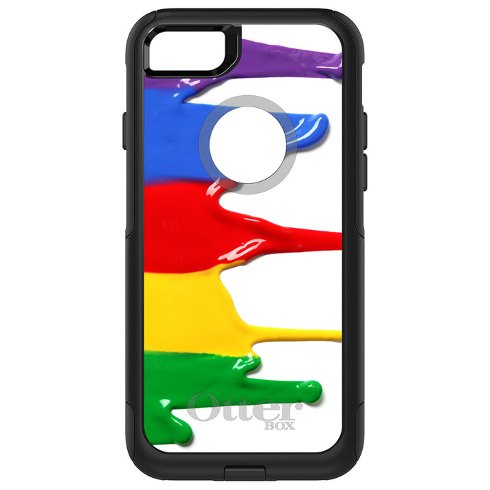 DistinctInk OtterBox Commuter Series Case for Apple iPhone or Samsung Galaxy - Rainbow Paint Dripping
