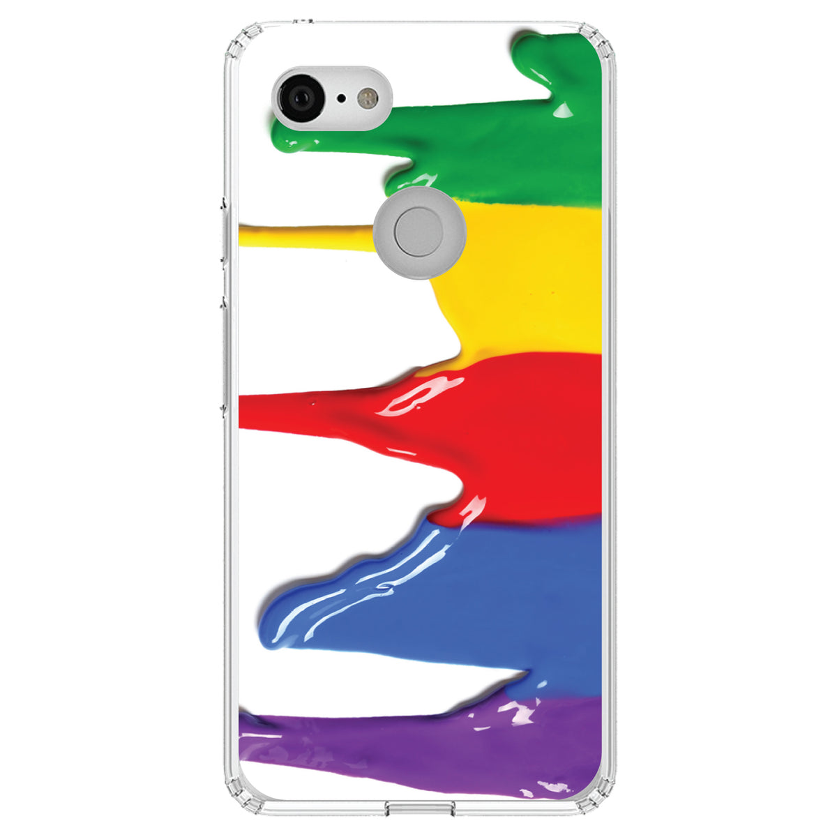Rainbow Paint Dripping Clear Shockproof iPhone Case, view 22