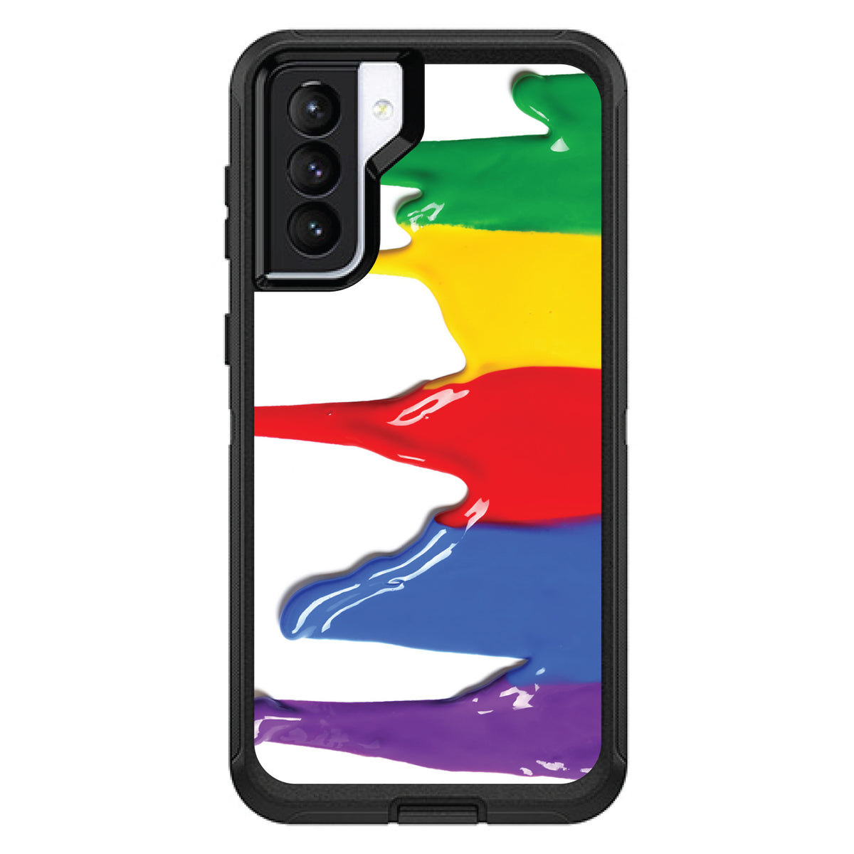 Rainbow Paint Dripping OtterBox Defender Case for iPhone & Galaxy, view 5