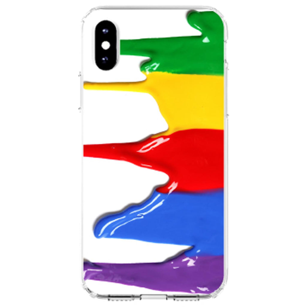 Rainbow Paint Dripping Clear Shockproof iPhone Case, view 4