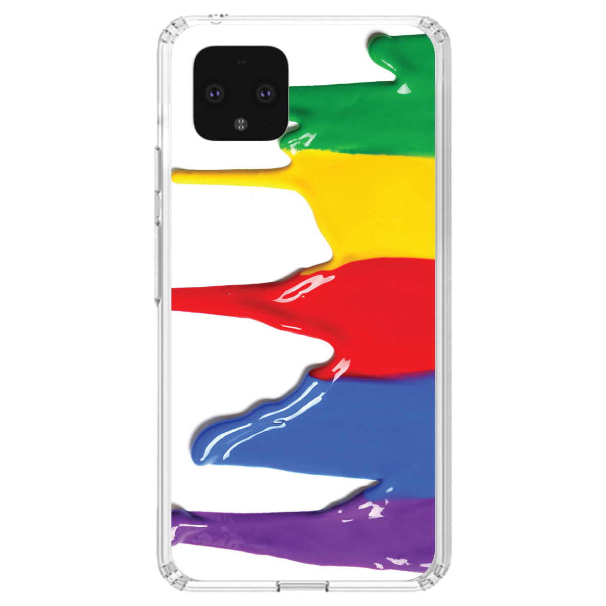Rainbow Paint Dripping Clear Shockproof iPhone Case, view 24