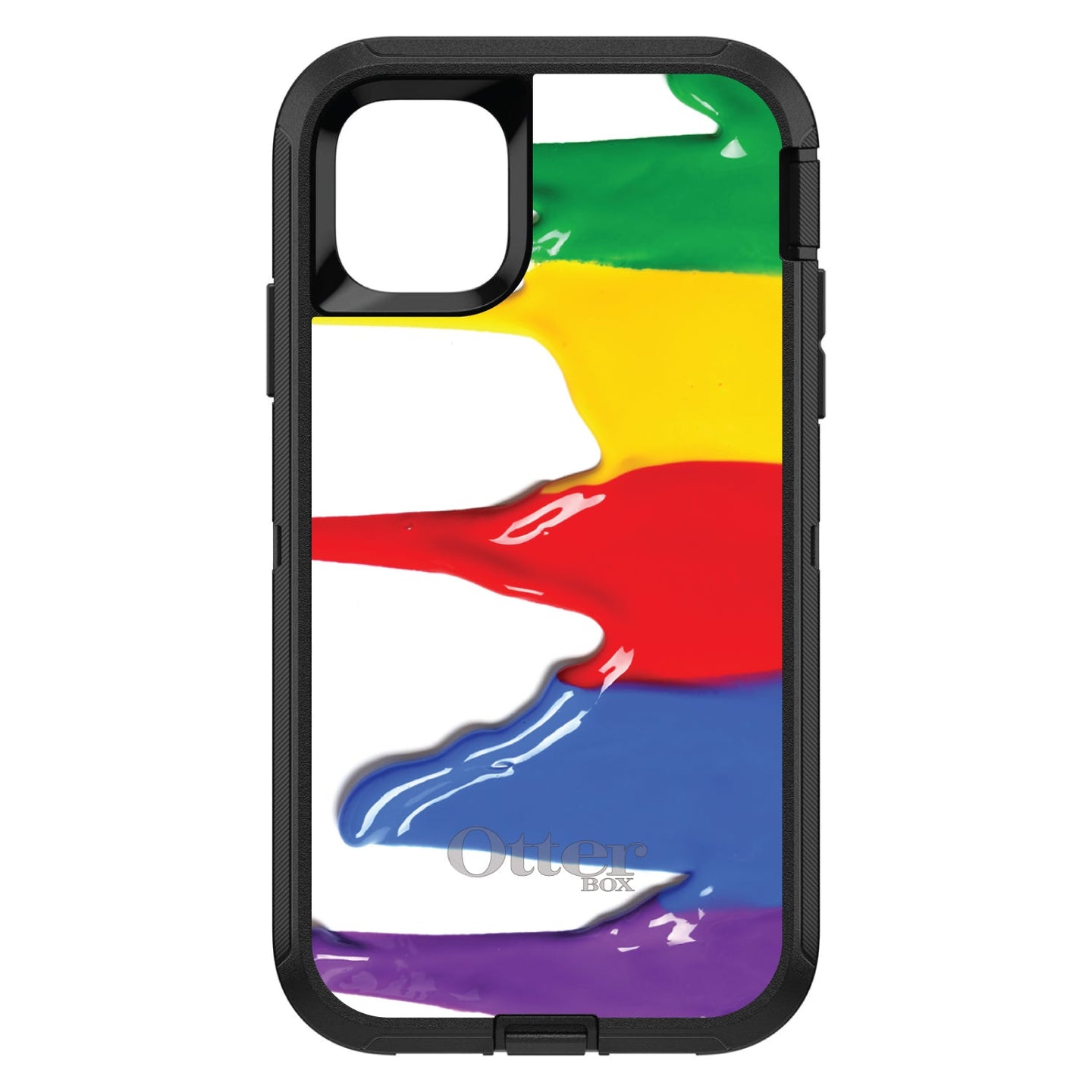 DistinctInk™ OtterBox Defender Series Case for Apple iPhone / Samsung Galaxy / Google Pixel - Rainbow Paint Dripping