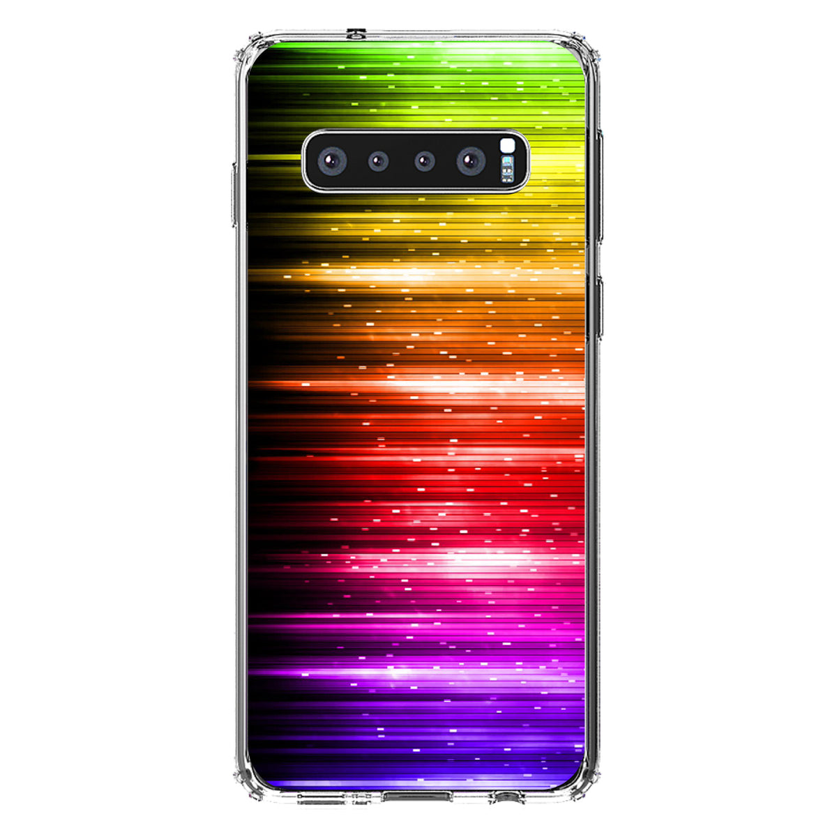 Rainbow Light Glowing Lines Clear Shockproof iPhone Case, view 17