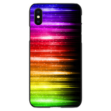 DistinctInk® Hard Plastic Snap-On Case for Apple iPhone or Samsung Galaxy - Rainbow Light Glowing Lines