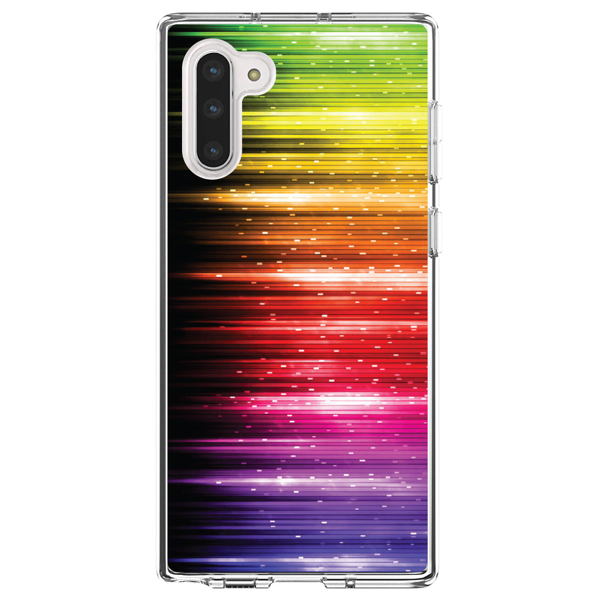 Rainbow Light Glowing Lines Clear Shockproof iPhone Case, view 9