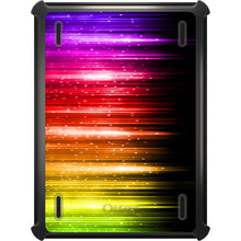 DistinctInk™ OtterBox Defender Series Case for Apple iPad / iPad Pro / iPad Air / iPad Mini - Rainbow Light Glowing Lines