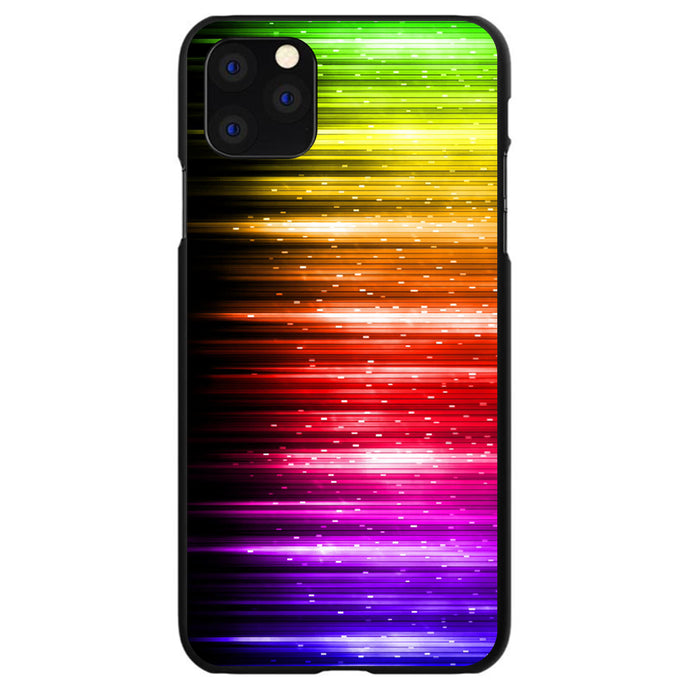 DistinctInk® Hard Plastic Snap-On Case for Apple iPhone or Samsung Galaxy - Rainbow Light Glowing Lines