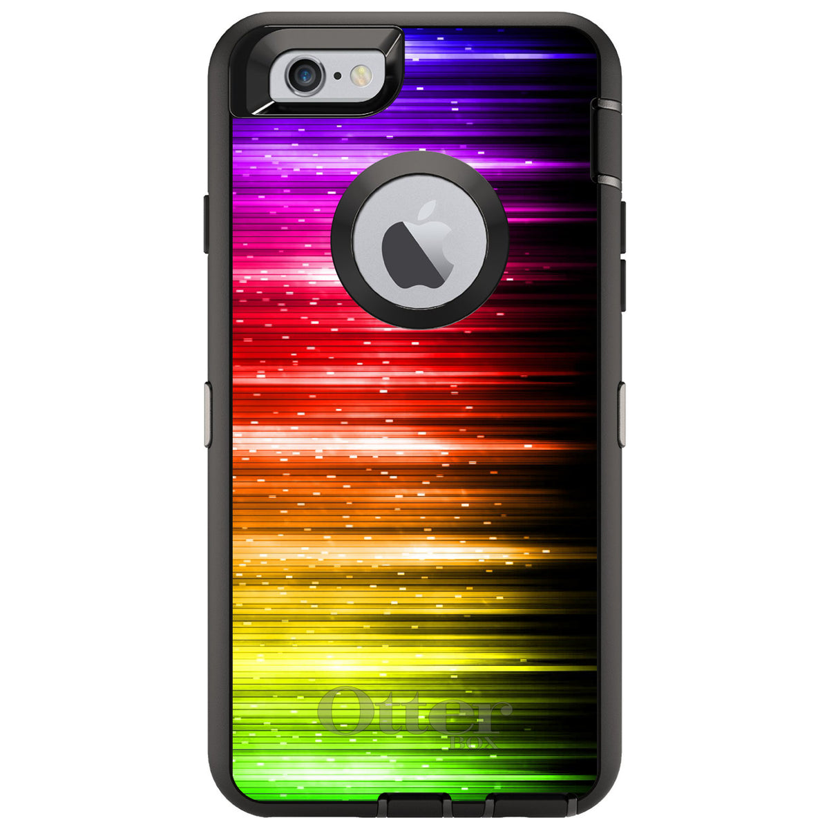 Rainbow Light Glowing Lines OtterBox Defender Case for iPhone & Galaxy, view 4