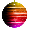 Rainbow Light Glowing Lines Ceramic Ornament