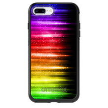 DistinctInk™ OtterBox Symmetry Series Case for Apple iPhone / Samsung Galaxy / Google Pixel - Rainbow Light Glowing Lines