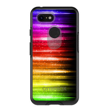 DistinctInk™ OtterBox Symmetry Series Case for Apple iPhone / Samsung Galaxy / Google Pixel - Rainbow Light Glowing Lines