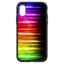 DistinctInk™ OtterBox Symmetry Series Case for Apple iPhone / Samsung Galaxy / Google Pixel - Rainbow Light Glowing Lines