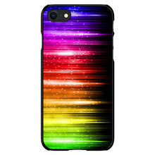 DistinctInk® Hard Plastic Snap-On Case for Apple iPhone or Samsung Galaxy - Rainbow Light Glowing Lines