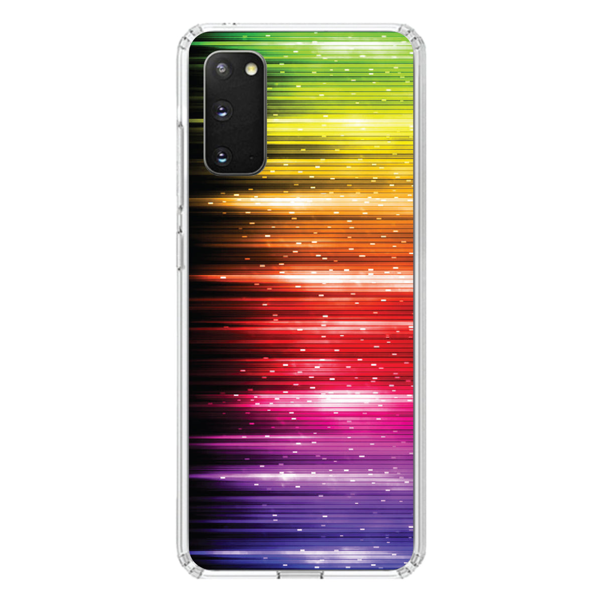 Rainbow Light Glowing Lines Clear Shockproof iPhone Case, view 13