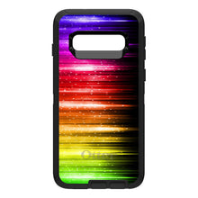 DistinctInk™ OtterBox Defender Series Case for Apple iPhone / Samsung Galaxy / Google Pixel - Rainbow Light Glowing Lines