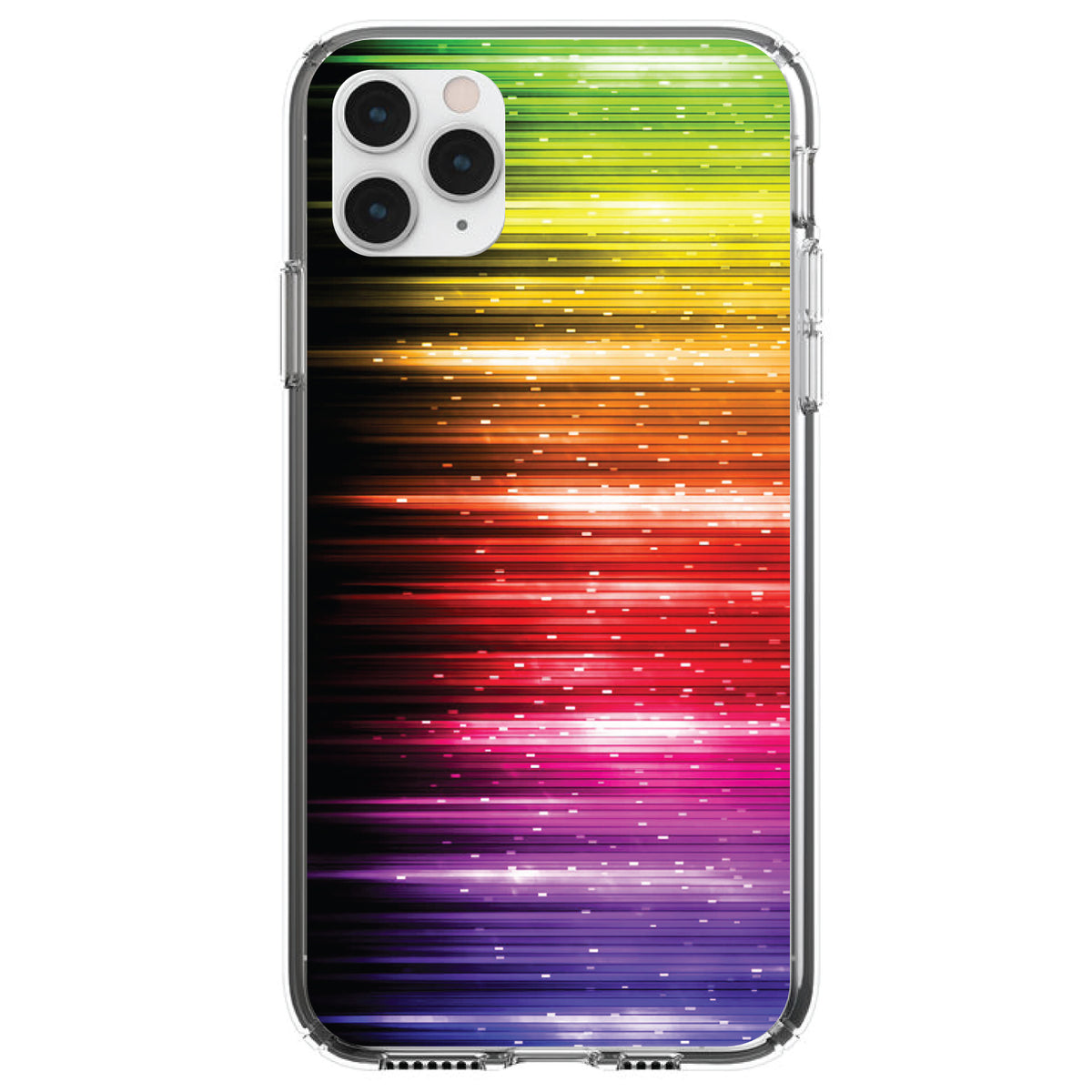 Rainbow Light Glowing Lines Clear Shockproof iPhone Case