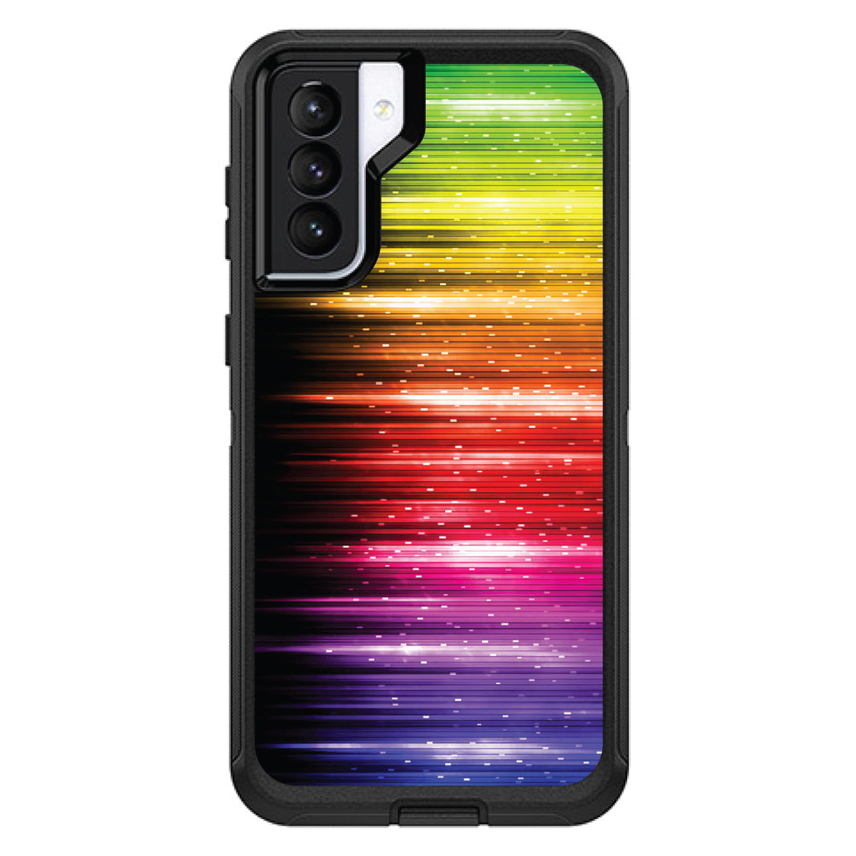 Rainbow Light Glowing Lines OtterBox Defender Case for iPhone & Galaxy, view 5