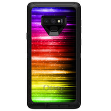 DistinctInk™ OtterBox Defender Series Case for Apple iPhone / Samsung Galaxy / Google Pixel - Rainbow Light Glowing Lines