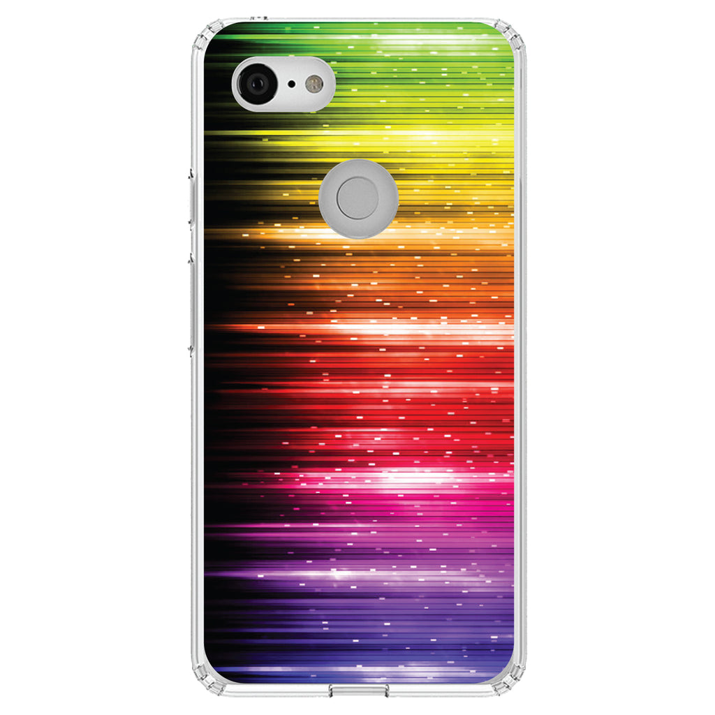 Rainbow Light Glowing Lines Clear Shockproof iPhone Case, view 22