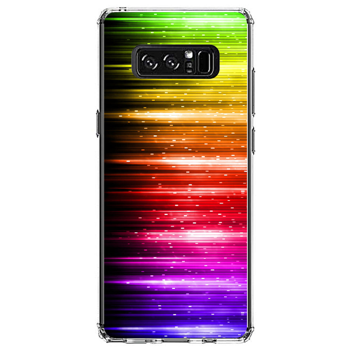Rainbow Light Glowing Lines Clear Shockproof iPhone Case, view 12