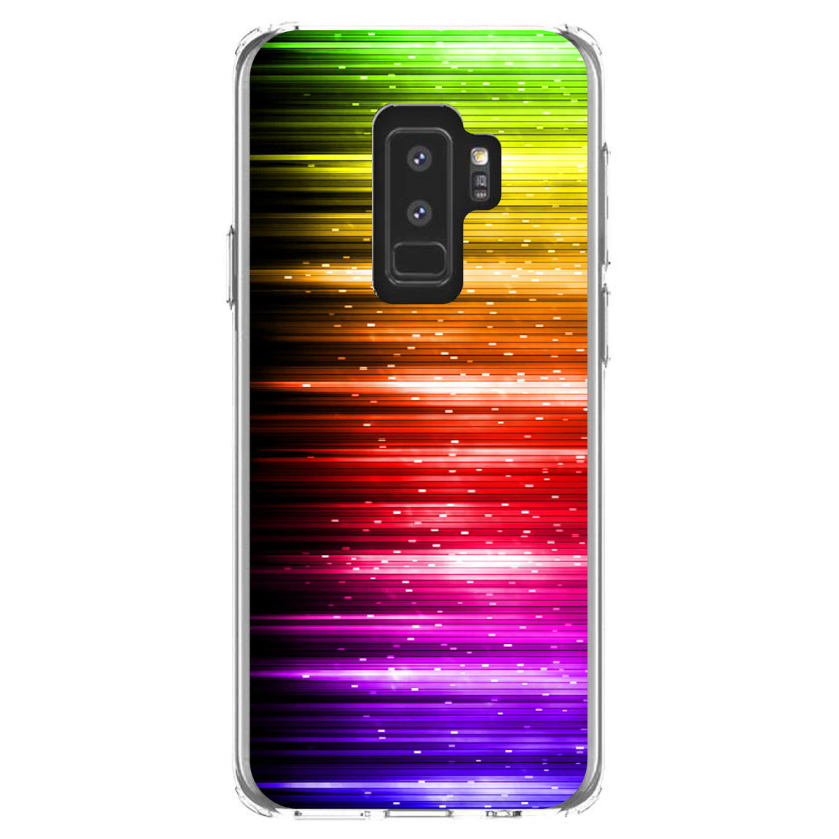 Rainbow Light Glowing Lines Clear Shockproof iPhone Case, view 20