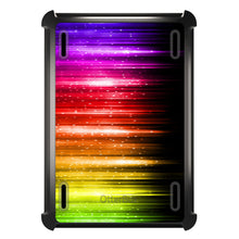DistinctInk™ OtterBox Defender Series Case for Apple iPad / iPad Pro / iPad Air / iPad Mini - Rainbow Light Glowing Lines