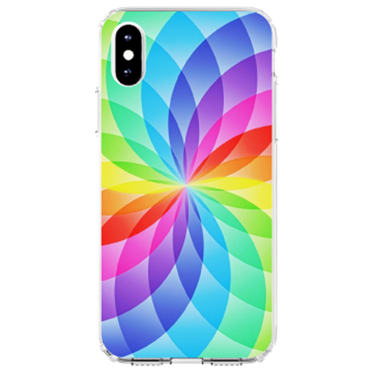 Rainbow Star Geometric Clear Shockproof iPhone Case, view 3