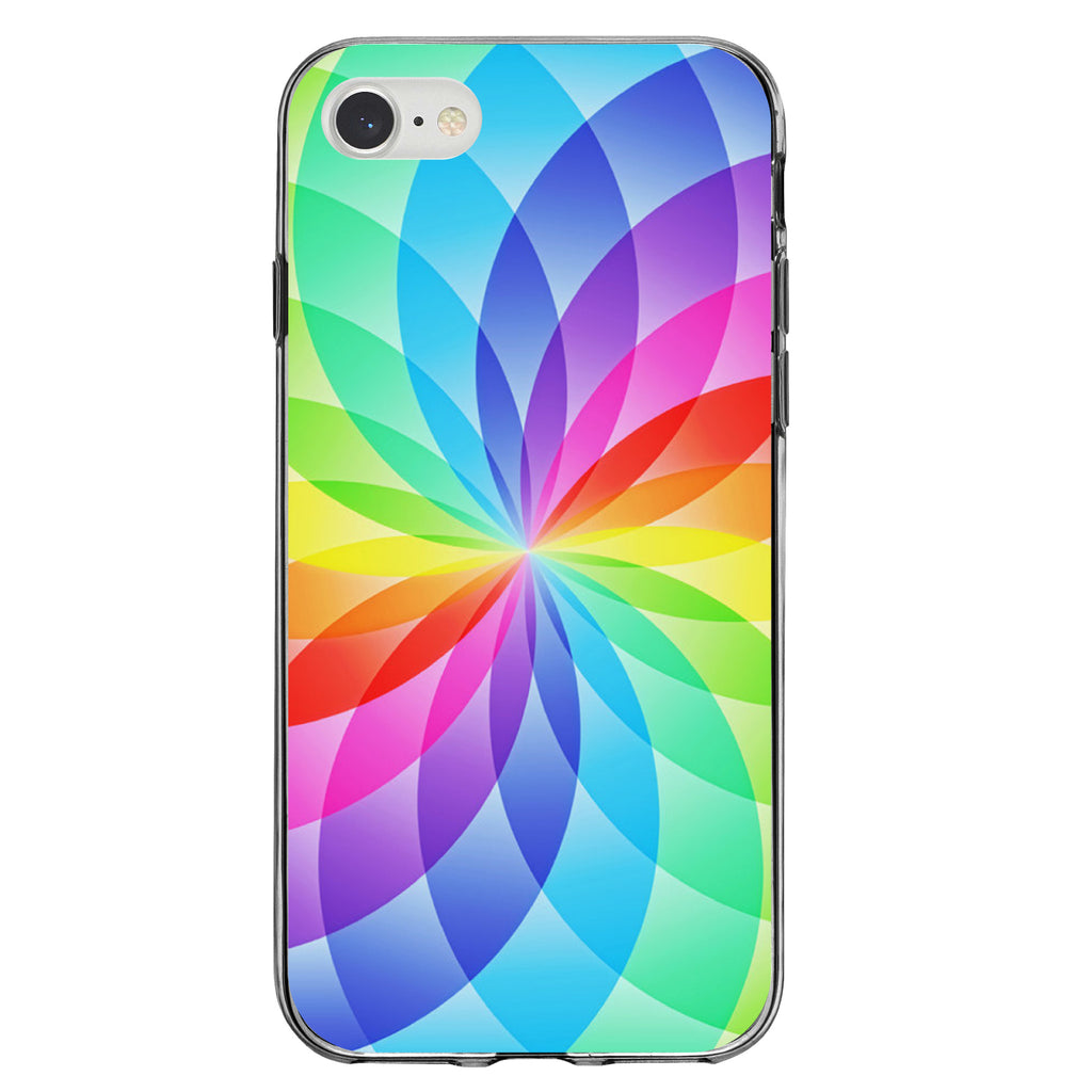 Rainbow Star Geometric Clear Shockproof iPhone Case, view 5