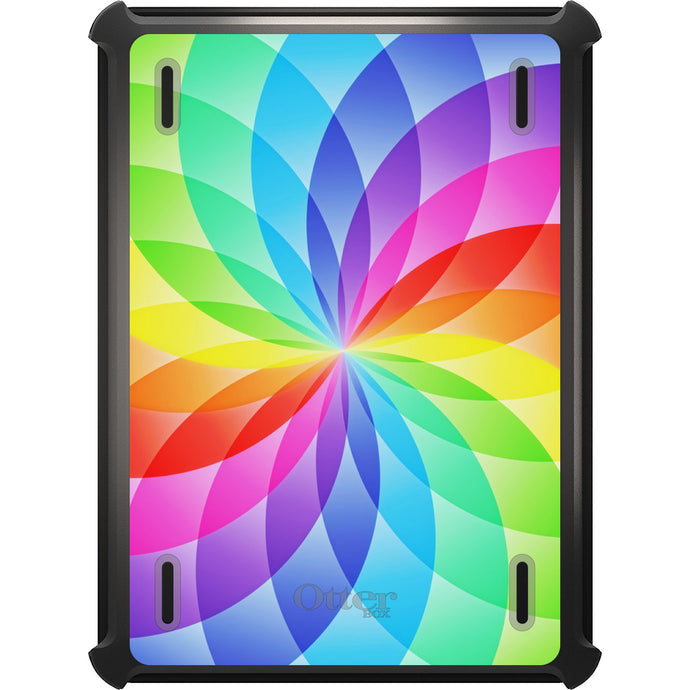 DistinctInk™ OtterBox Defender Series Case for Apple iPad / iPad Pro / iPad Air / iPad Mini - Rainbow Star Geometric