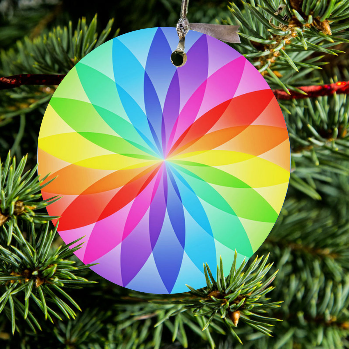 Rainbow Star Geometric Ceramic Ornament, view 2