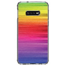 DistinctInk® Clear Shockproof Hybrid Case for Apple iPhone / Samsung Galaxy / Google Pixel - Rainbow Shimmering Lines