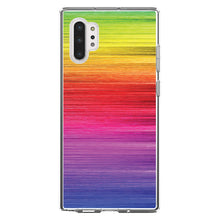 DistinctInk® Clear Shockproof Hybrid Case for Apple iPhone / Samsung Galaxy / Google Pixel - Rainbow Shimmering Lines