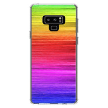 DistinctInk® Clear Shockproof Hybrid Case for Apple iPhone / Samsung Galaxy / Google Pixel - Rainbow Shimmering Lines