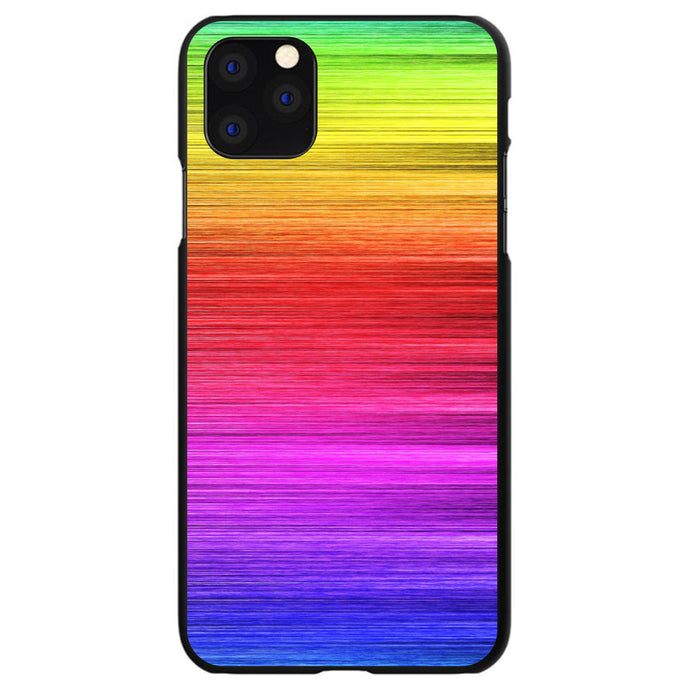 DistinctInk® Hard Plastic Snap-On Case for Apple iPhone or Samsung Galaxy - Rainbow Shimmering Lines