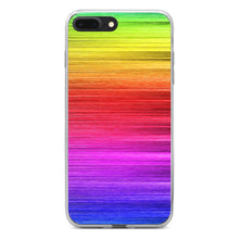 DistinctInk® Clear Shockproof Hybrid Case for Apple iPhone / Samsung Galaxy / Google Pixel - Rainbow Shimmering Lines