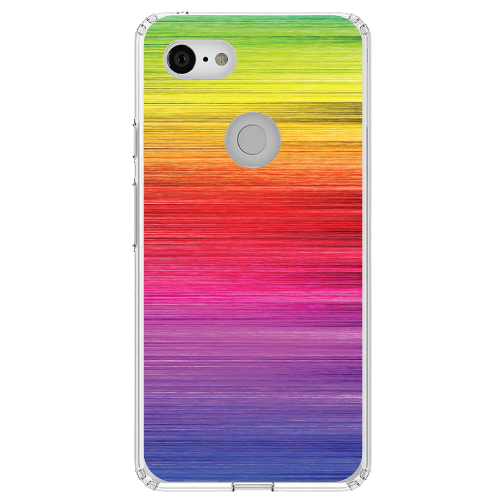Rainbow Shimmering Lines Clear Shockproof iPhone Case, view 21