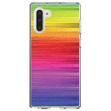 DistinctInk® Clear Shockproof Hybrid Case for Apple iPhone / Samsung Galaxy / Google Pixel - Rainbow Shimmering Lines