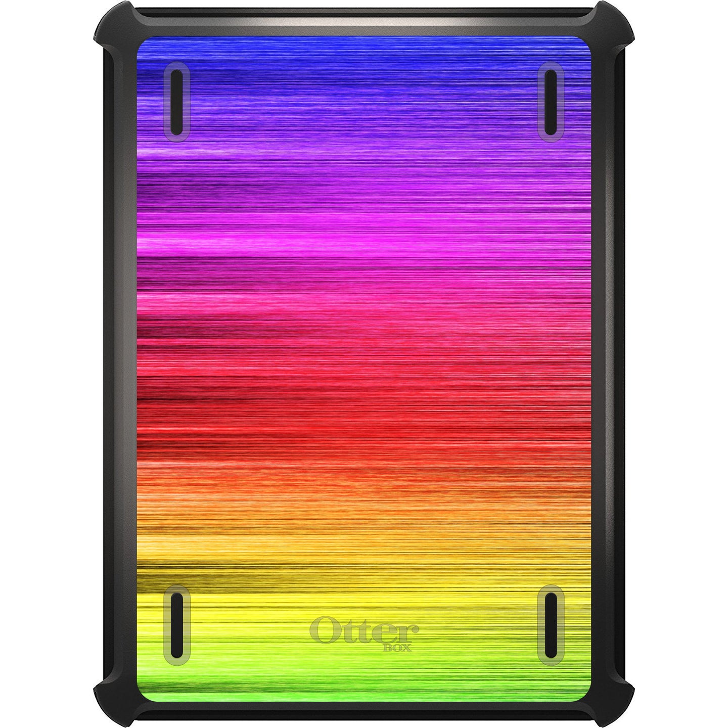 DistinctInk™ OtterBox Defender Series Case for Apple iPad / iPad Pro / iPad Air / iPad Mini - Rainbow Shimmering Lines