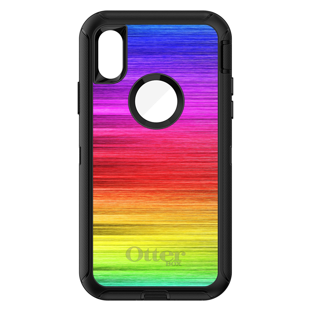 Rainbow Shimmering Lines OtterBox Defender Case for iPhone & Galaxy, view 3