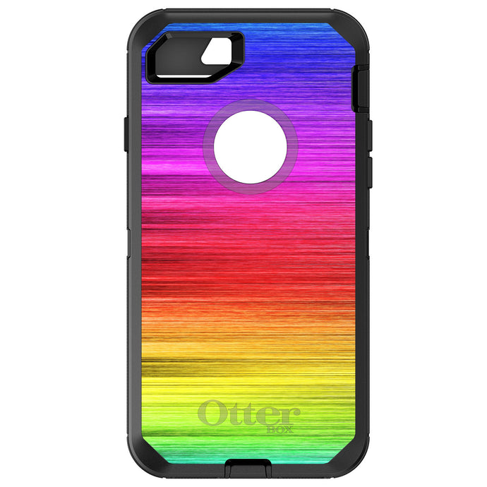 DistinctInk™ OtterBox Defender Series Case for Apple iPhone / Samsung Galaxy / Google Pixel - Rainbow Shimmering Lines