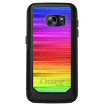 DistinctInk™ OtterBox Commuter Series Case for Apple iPhone or Samsung Galaxy - Rainbow Shimmering Lines