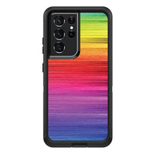 DistinctInk™ OtterBox Defender Series Case for Apple iPhone / Samsung Galaxy / Google Pixel - Rainbow Shimmering Lines