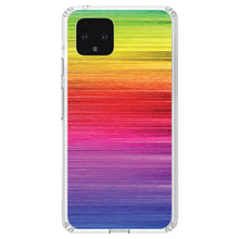 DistinctInk® Clear Shockproof Hybrid Case for Apple iPhone / Samsung Galaxy / Google Pixel - Rainbow Shimmering Lines